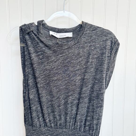 IRO Plush Mini T-Shirt Dress Gray Short Sleeve Casual Crew Neck XS NWT - Picture 5 of 9